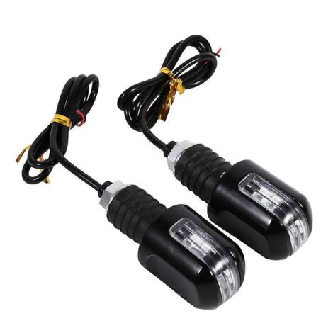 1 paire de feux clignotants LED ambrés 6 LED pour embouts de guidon moto 7/8", indicateurs de direction universels.