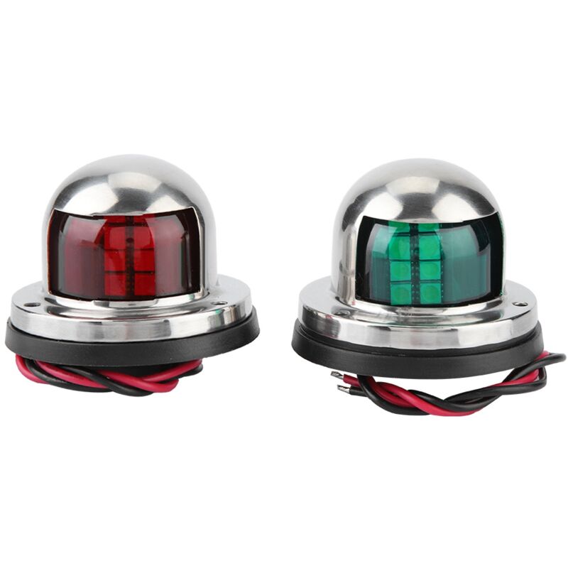 1 paire de feux de navigation à led rouges et vertes pour les accessoires de bateaux et de yachts
