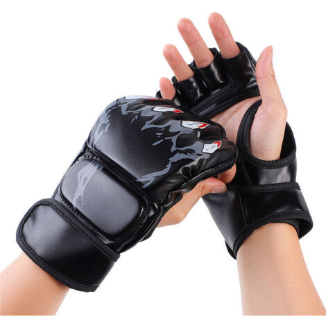 1 Paire de Gants de Boxe Ouverts pour Muay Thai, MMA et Entraînement au Sac de Frappe - Unisexe Adulte