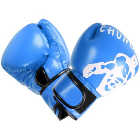 1 Paire de Gants de Boxe Sanda, Équipement d'Entraînement Kenpo pour Adultes et Enfants, Bleu