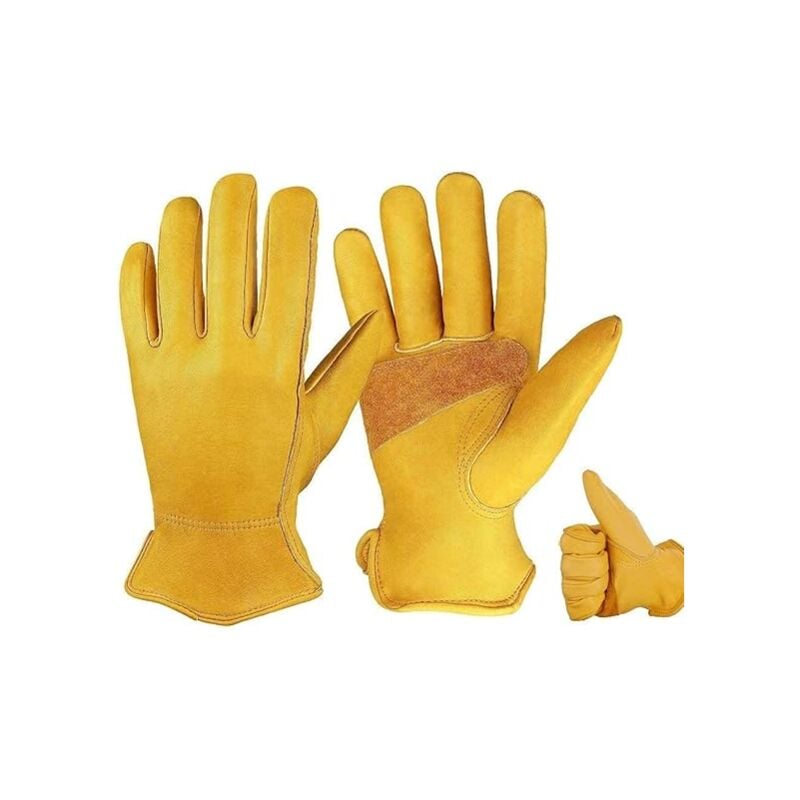 1 paire de gants de jardinage flexibles et résistants aux épines - Gants de jardinage confortables en cuir - Gants de travail de soudure pour homme