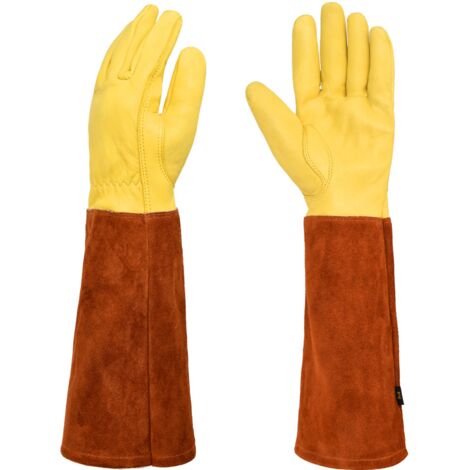 1 paire de gants de jardinage longs - marron M
