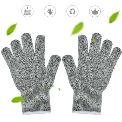 1 Paire de Gants de Protection Anti-Coupures Niveau 5 pour Cuisine, Résistants aux Couteaux Tranchants (Taille S 20cm)