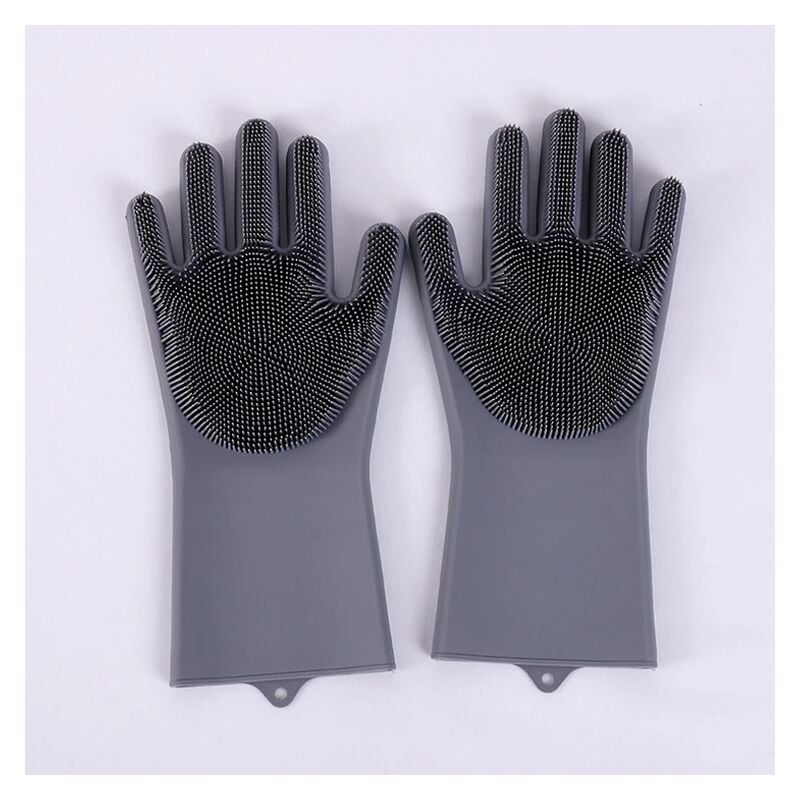 1 paire de gants de vaisselle en Silicone antidérapants cuisine étanche gommage isolation magique ménage nettoyage gants Gris240g