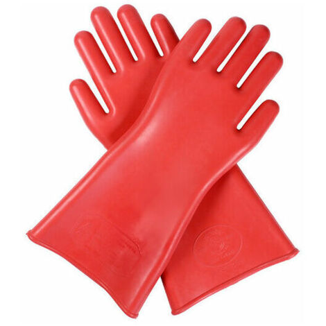 1 Paire de Gants d'isolation électrique Professionnels，Haute Tension 12kv en Caoutchouc, Gant de sécurité pour électricien, Accessoire 40cm - Rouge
