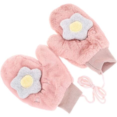 1 paire de gants épais pour l'hiver, gants de dessin animé, mitaines à doigts complets pour femmes