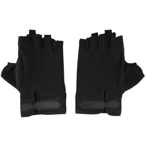 1 Paire de Gants Mi-Doigts Respirants Antidérapants pour VTT Escalade Randonnée (Noir)