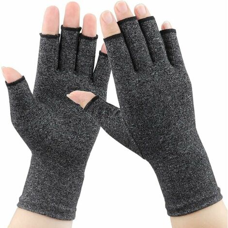 1 paire de gants pour l'arthrite, soulagement de la douleur due à la compression de l'arthrite, arthrose rhumatoïde et canal carpien, gants de compression et sans doigts de qualité supérieure pour la