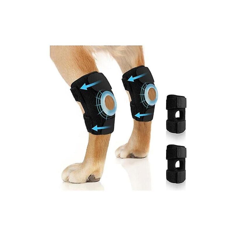 1 paire de genouillères pour chien pour la patte arrière, le jarret et la cheville pour le lca et le lcc déchirés, bandage de compression pour