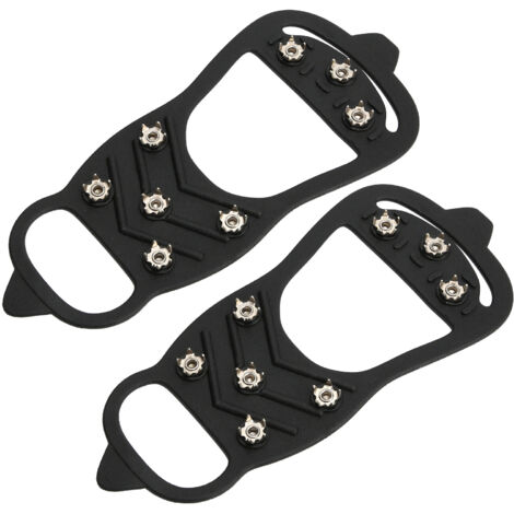 1 Paire de Griffes Antidérapantes 10 Pointes pour Chaussures de Neige et Randonnée Hivernale