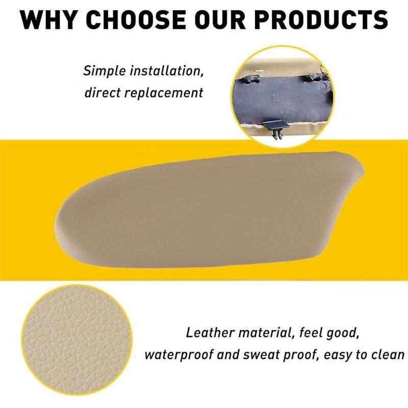 1 paire de housses d'accoudoir de porte arrière 83753--a31zc 83703--a31zc pour Accord 08-12, capuchons de panneau de poignée de voiture, beige