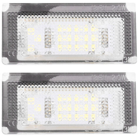 1 paire de lampes lumineuses pour plaque d'immatriculation, 12V, 18 LED SMD, adaptées à Mini Cooper S R53 2001 – 2006.