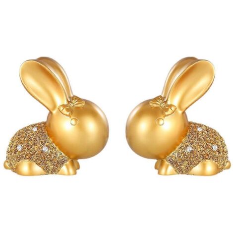 1 Paire de Lapins Figurines Pâques, Statue Lapin Mignon Artisanat Décoration Fête