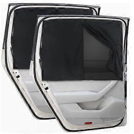 1 paire de pare-soleil latéraux bloquant la chaleur, les rayons UV et l'éblouissement, rideaux magnétiques de sécurité pour vitres arrière de voiture, accessoires de camping