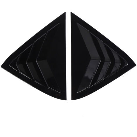1 paire de persiennes de fenêtre latérale arrière, protection de la vie privée, réduction de la température, couvercle d'ombrage pour grille d'aération pour Fiesta MK7 7.5 2008 à 2017, noir brillant