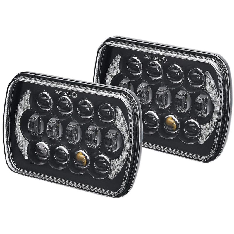 Lifcausal - 1 paire de phares à led rectangulaires pour Jeep Wrangler Yj Cherokee Xj