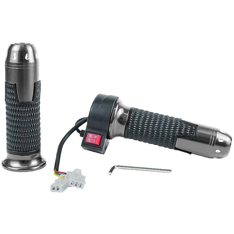 1 paire de poignées d'accélérateur de vélo anti-dérapantes avec câble pour vélo électrique, skateboard/moto