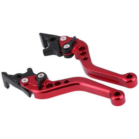 1 Paire de Poignées de Frein CNC Aluminium pour Moto/Scooter, Double Disque, Rouge