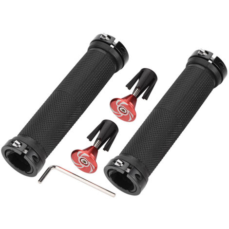 1 Paire de Poignées de Vélo avec Antivol Intégré pour Guidon - Accessoire Vélo (Rouge)