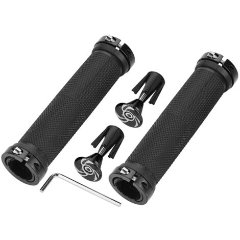 1 Paire de Poignées de Vélo avec Antivol Intégré pour Guidon de Bicyclette (Noir)