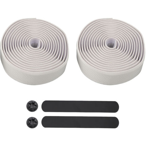 1 paire de poignées de vélo respirantes, légères, antidérapantes et absorbant les chocs (blanches)