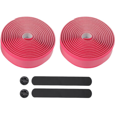 1 paire de poignées de vélo respirantes, légères, antidérapantes et absorbant les chocs (rose).