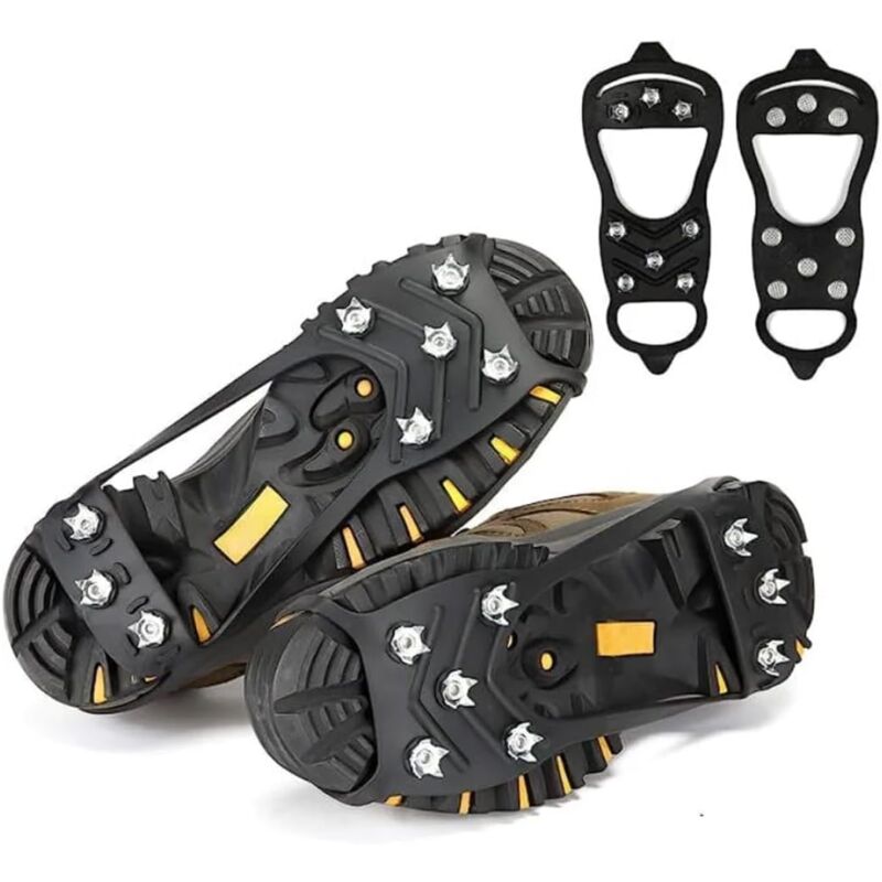 Par de 8 clavos para zapatos con dientes, crampones para zapatos de senderismo, clavos para zapatos de nieve, para senderismo, hielo, nieve,