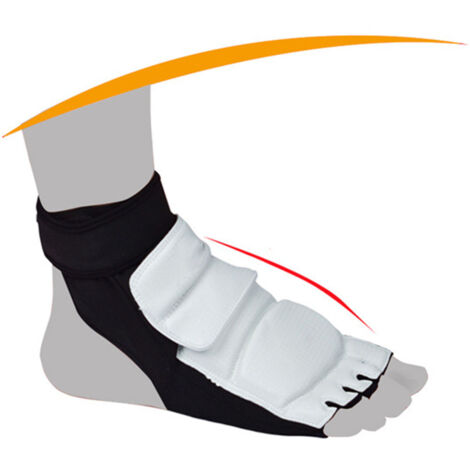 1 Paire de Protections de Pieds pour Taekwondo et Karaté - Antidérapant, Respirant, Confortable - Noir et Blanc - Taille 36-37