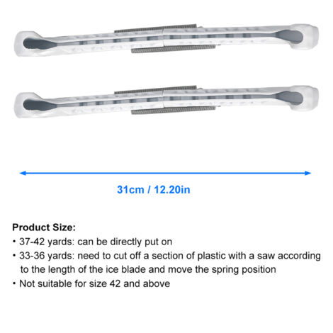 1 Paire de Protections pour Lames de Patins en Plastique - Sol Béton Dur (Blanc)