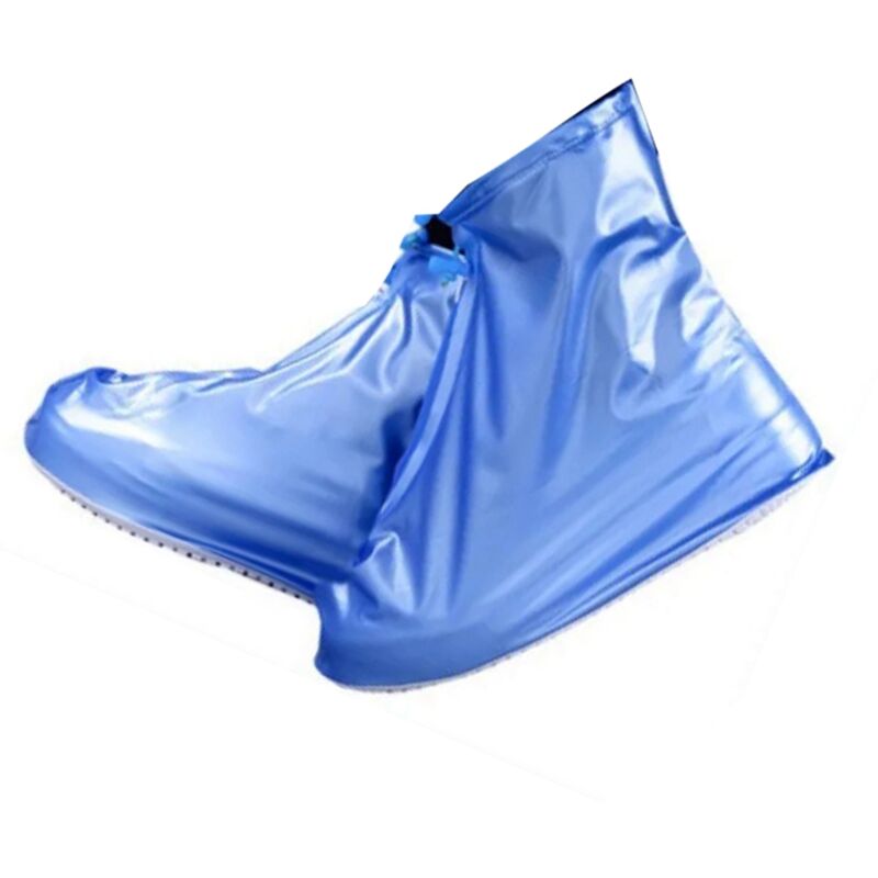 1 Paire de Protège-Chaussures Pluie PVC Imperméables Antidérapants Réutilisables pour Jours de Pluie Bleu Nacré