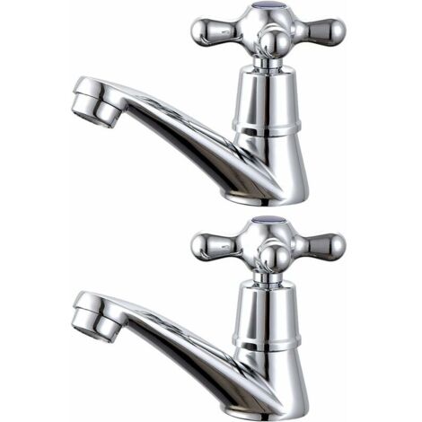 1 paire de robinets de lavabo chaud et froid pour lavabo de salle de bain