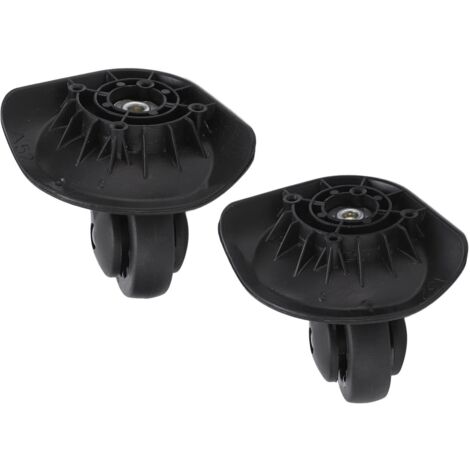 1 paire de roulettes pivotantes silencieuses pour valises, noires, A52