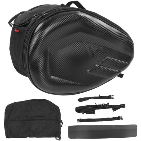 Sac latéral de jambe de moto en fibre de carbone, coque rigide