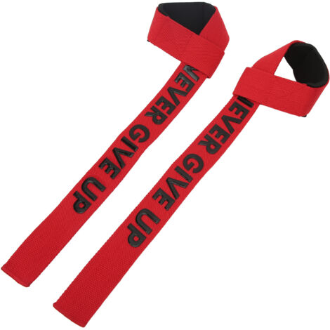 1 Paire de Sangles de Levage pour Haltérophilie, Squat et Développé Couché - Entraînement Rouge