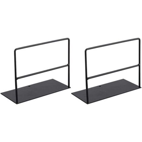 1 Paire de Serre-Livres en Fer forgé Support de Livre Simple Bureau Support de Magazine Noir
