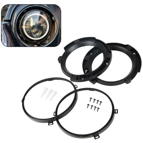 1 paire de supports de montage de phares 7 pouces, remplacement pour Jeep Wrangler JK 2007-2017, bagues de fixation avant, kit d'anneaux de phares LED.