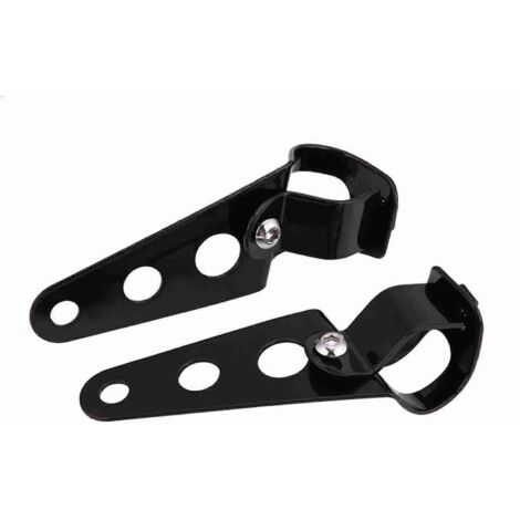 1 paire de supports de phare moto en acier inoxydable noir, fixation fourche, petit support de montage, solide et durable.