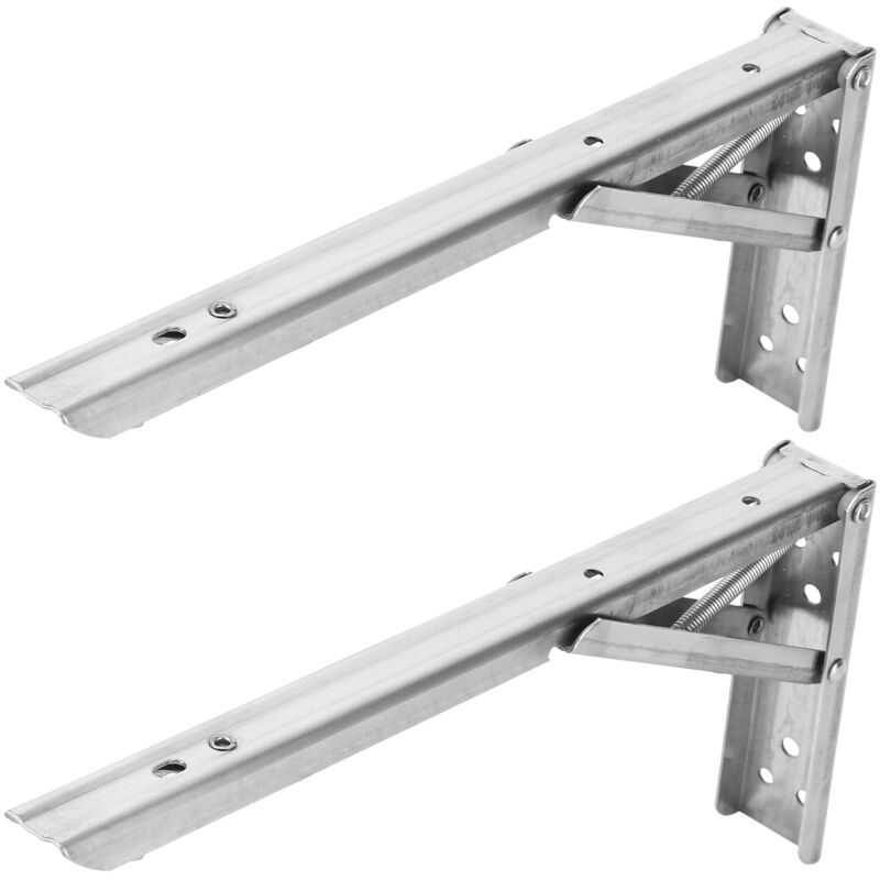 1 paire de supports muraux pliables pour étagère, cloison ou banc, en acier inoxydable de 30,5 cm (12 po).