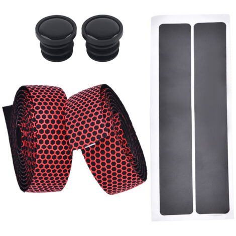 1 paire d'embouts de guidon antidérapants pour vélo de route/VTT (rouge)