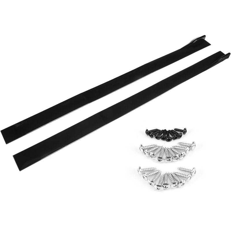 Insma - 1 Paire d'extension de jupe latérale de voiture séparateur de panneau à bascule noir brillant 2 m universel
