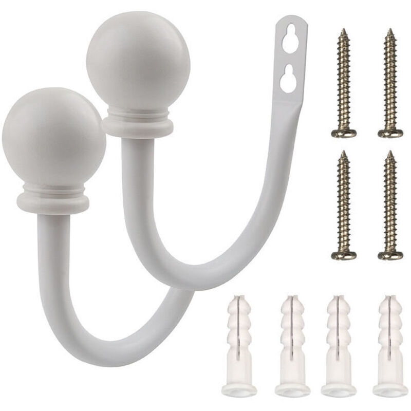 1 Paire Embrasses à Rideaux Crochets Blanc Embrasses de Rideaux en Forme de u Embrasses Décoratives pour Rideaux Embrasses Crochets u Style Crochets