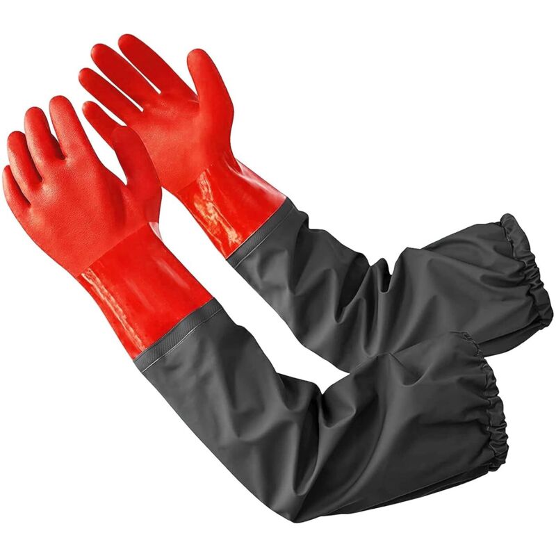 Beijiyi - 1 Paire Gants Imperméables Homme Femme Longs Gants de Ménage en Caoutchouc Antidérapants Gants de Nettoyage Réutilisables Épaissi Gants de