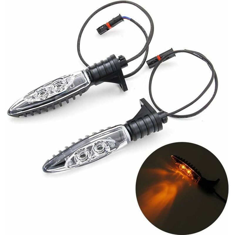 Aougo - 1 paire pour Moto led Tour Signal lumière Indicateur avant tourner lampe pour R1200gs HP4 Adventure F800gs R1200r