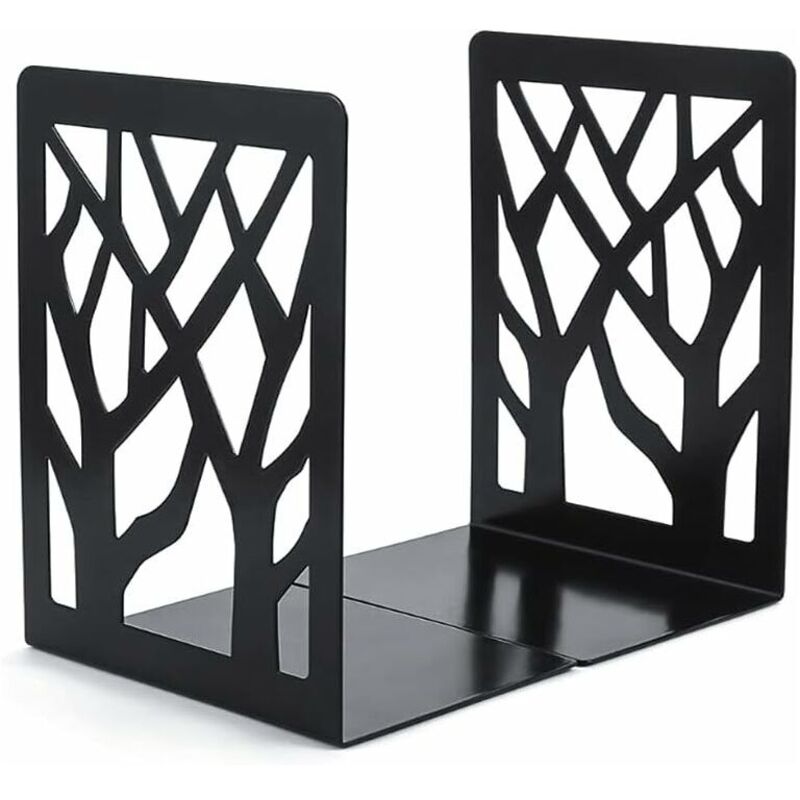 1 Paire Serre Livres, Serre-Livres en Metal, Serre-Livres Décoratifs Antidérapants, Serre-Livres CD, Cale Livre en Métal, Support de Serre-Livres,