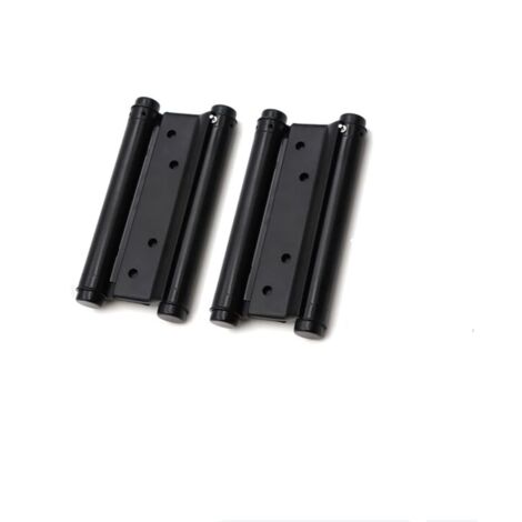 1 paires de charnières de porte à double action en acier inoxydable Noir 76 mm