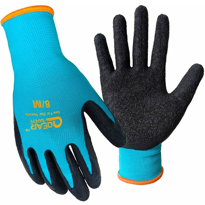 Benobby Kids - 1 Pairs l Size Gardening Work Gloves, All Seasons, Men/Women, Unisex, Knit Nylon Lining, Textured Latex Rubber Palm Coating, Good