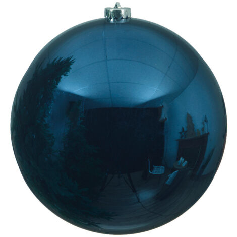 1 PALLINA DI NATALE 14 CM BLU NOTTE ADDOBBI APPENDIBILI DECORO ALBERO