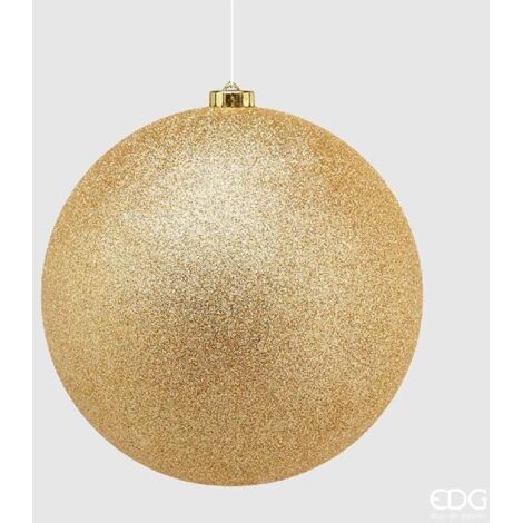 1 PALLINA POLY 20CM GLITTER ORO NATALE ADDOBBI ALBERO