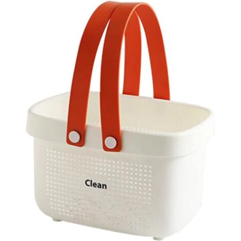1 panier de rangement de salle de bain, panier de rangement d'articles de toilette, accessoires de rangement en cube en plastique, panier de salle de bain en plastique, porte shampoing manuel en PP