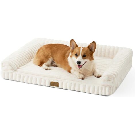 1 panier orthopédique chien, mousse mémoire forme, fausse fourrure lavable, antidérapant, grand chien